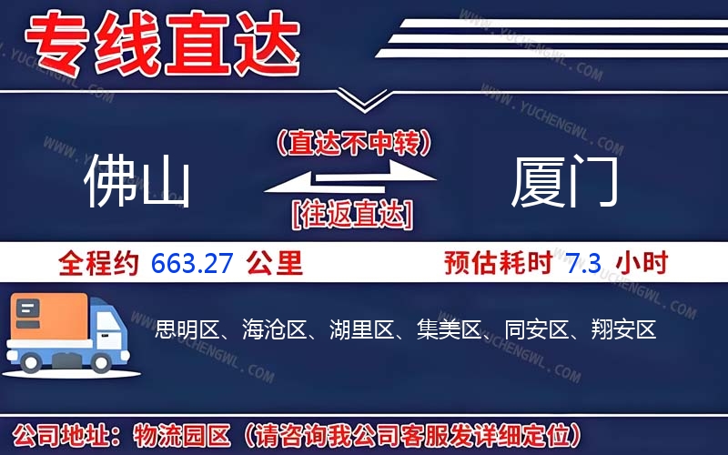 佛山到廈門(mén)物流公司