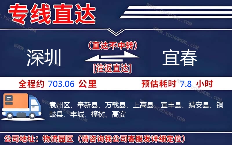 深圳到宜春物流公司