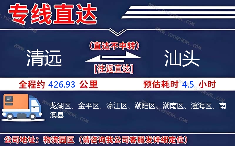 清遠到汕頭物流公司