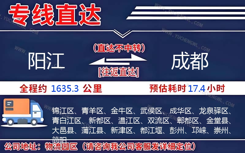 陽江到成都物流公司