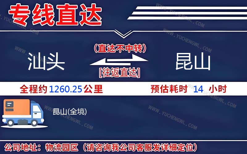 汕頭到昆山物流公司