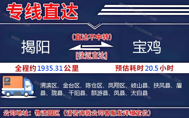 揭陽(yáng)到寶雞物流公司