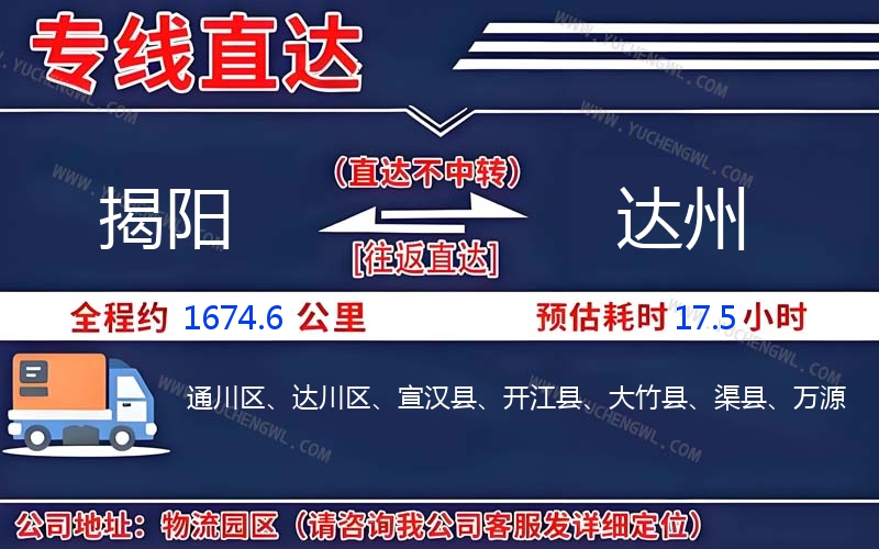 揭陽到達(dá)州物流公司