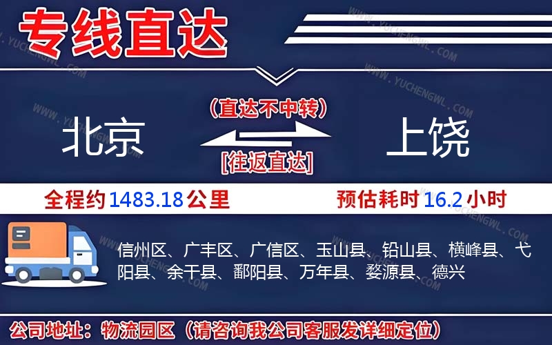 北京到上饒物流公司