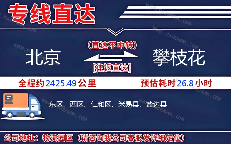 北京到攀枝花物流公司