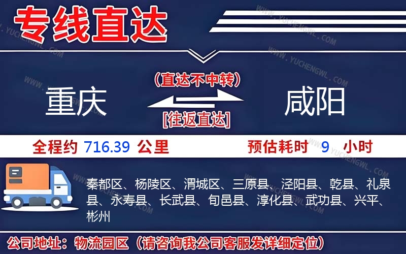 重慶到咸陽物流公司