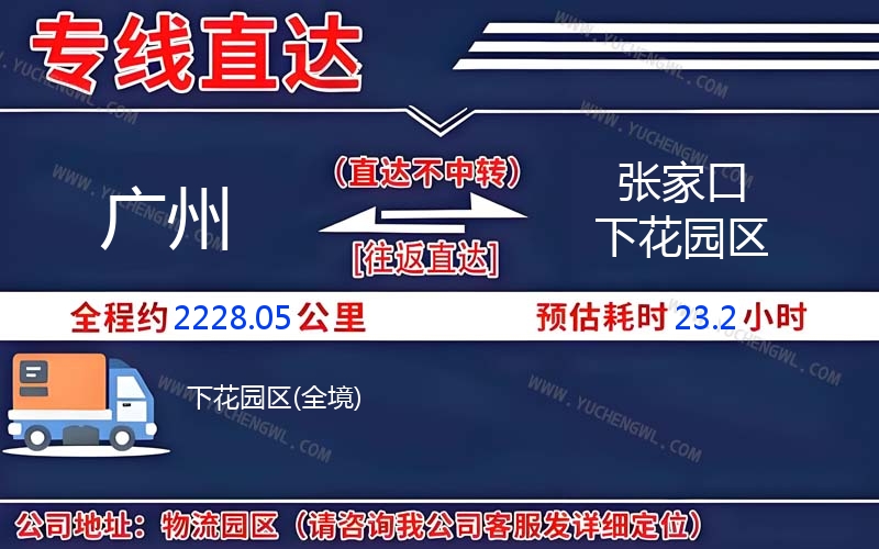 廣州到張家口下花園區物流公司