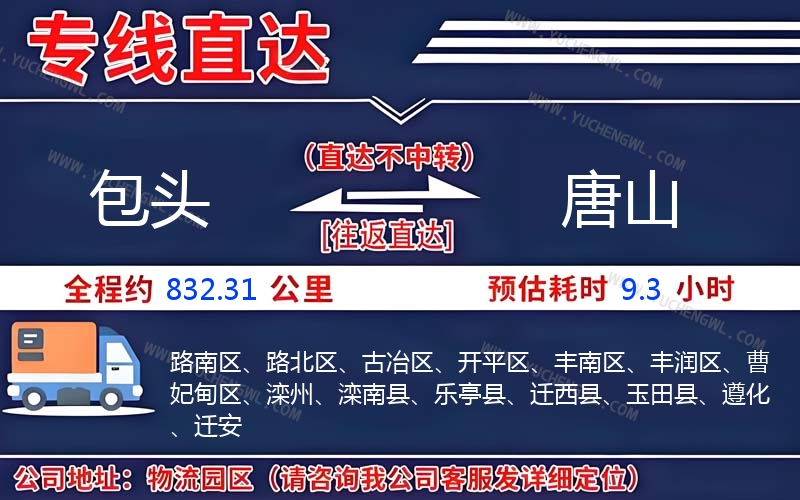 包頭到唐山物流公司