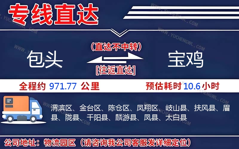 包頭到寶雞物流公司