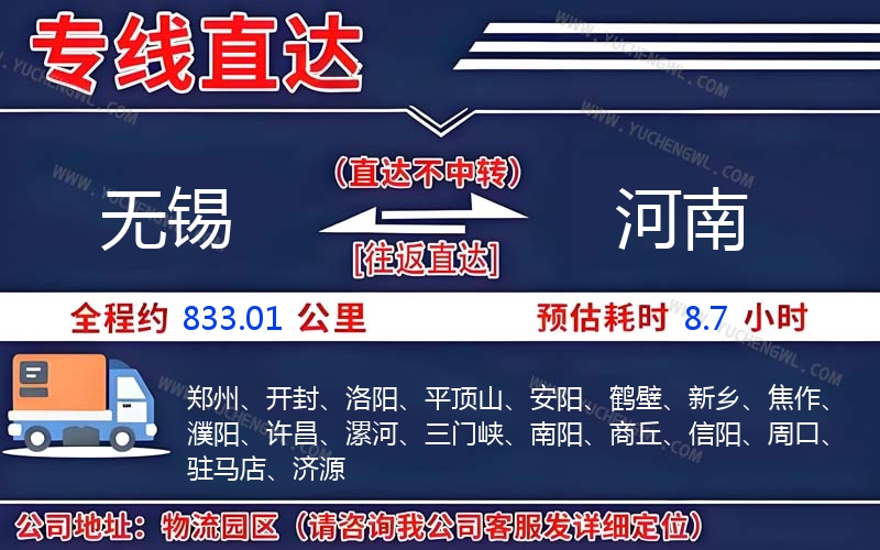 無錫到河南物流公司