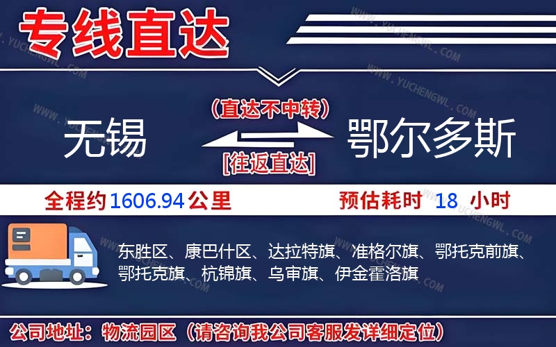 無錫到鄂爾多斯物流公司