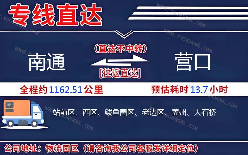 南通到營(yíng)口物流公司