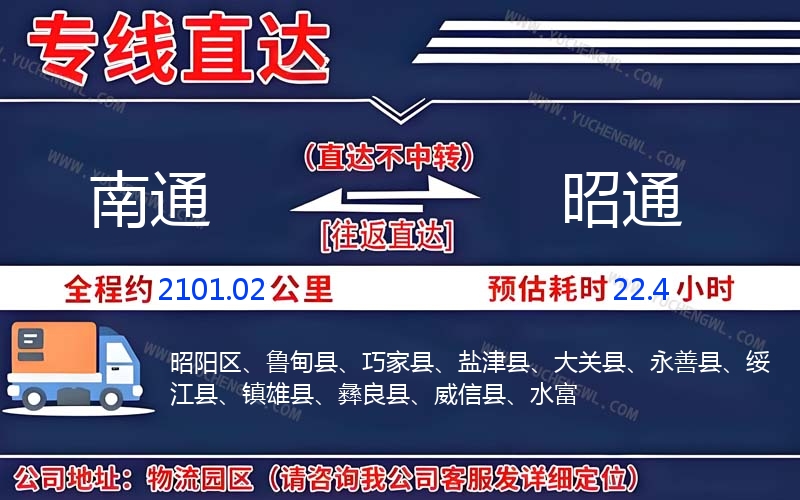 南通到昭通物流公司