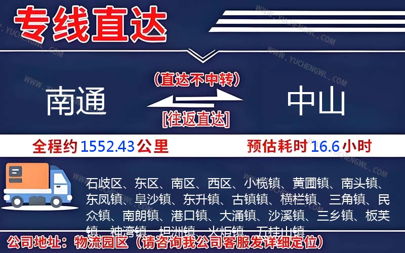 南通到中山物流公司