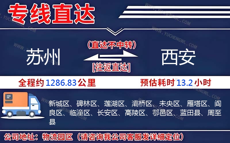 蘇州到西安物流公司