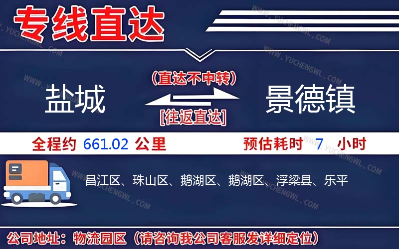 鹽城到景德鎮(zhèn)物流公司