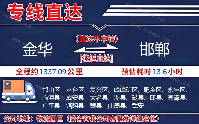 金華到邯鄲物流公司