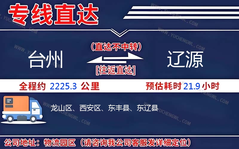 臺州到遼源物流公司